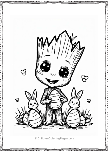 Groot Celebrating Easter Free PDF Printable