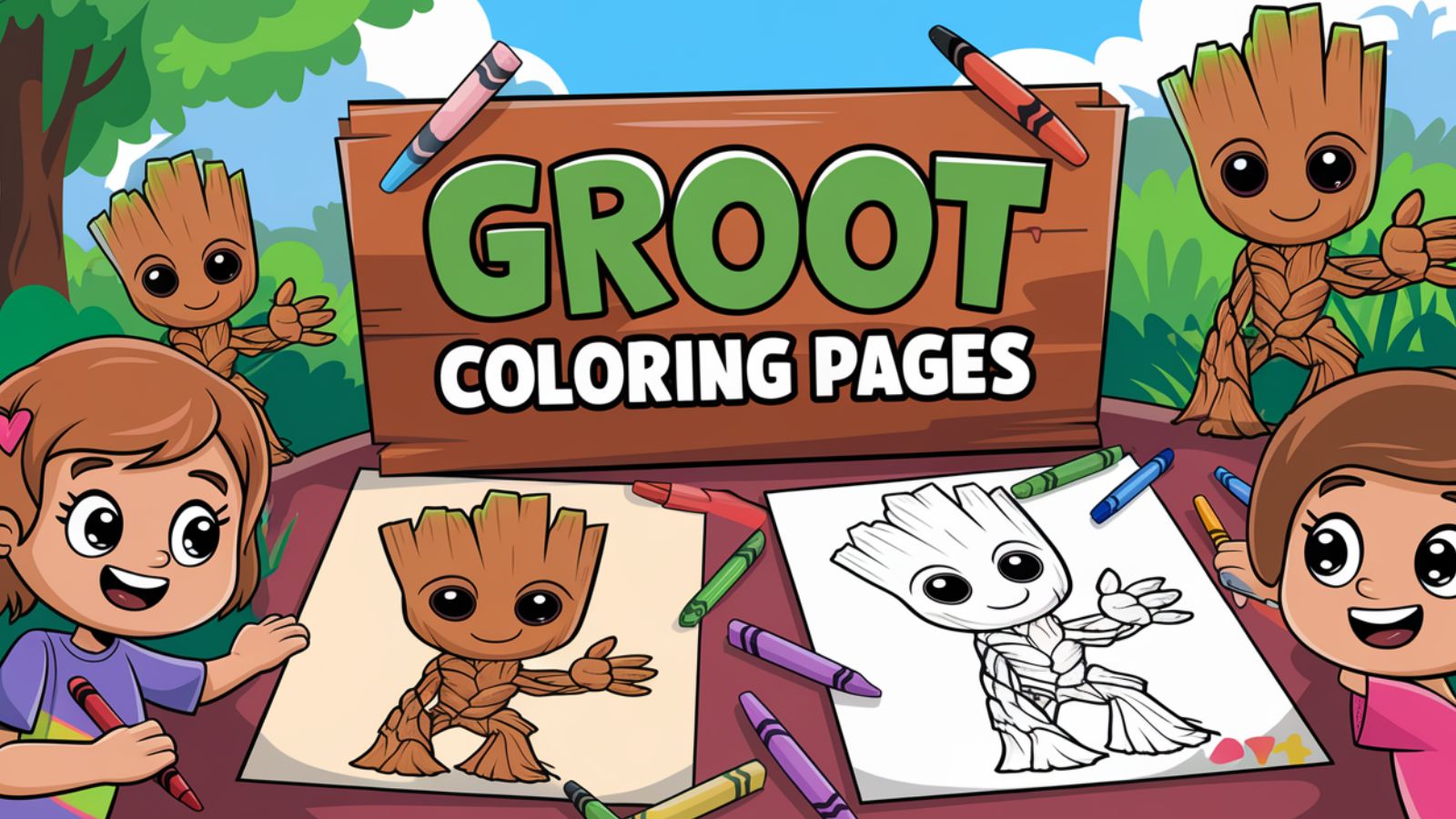 Groot Coloring Pages – Free PDF Printables For Kids 🌲🌱