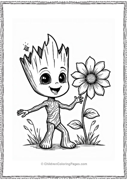 Groot Dancing Salsa With A Flower Free PDF Printable