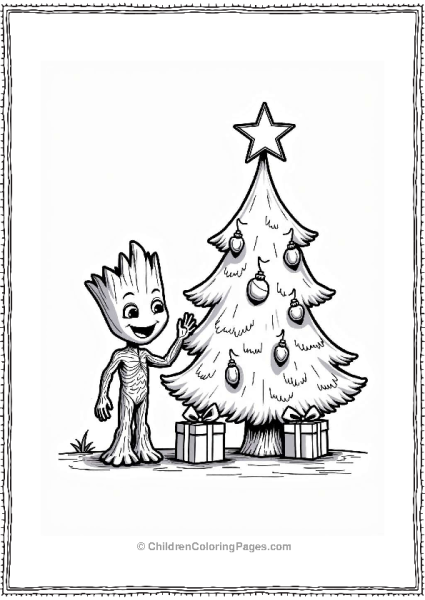 Groot Decorating A Christmas Tree Free PDF Printable