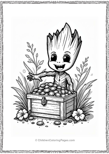 Groot Discovering Treasure Free PDF Printable