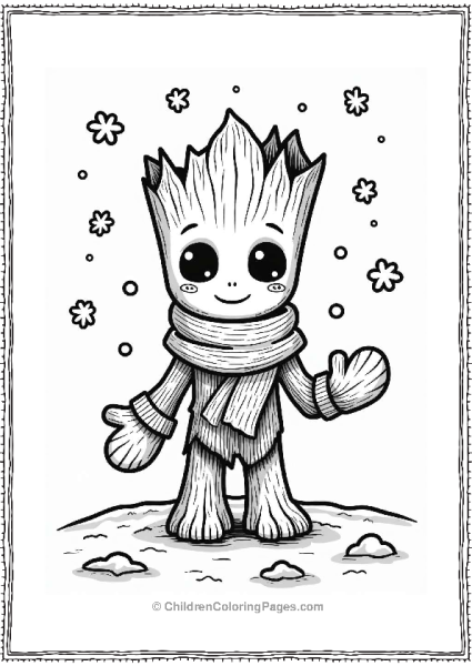 Groot Enjoying A Winter Wonderland Free PDF Printable