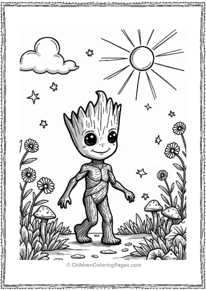 Groot Exploring A Fairy Garden Free PDF Printable