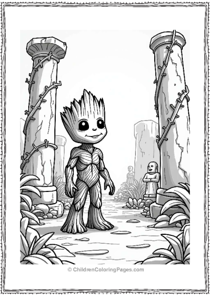 Groot Exploring Ancient Ruins Free PDF Printable