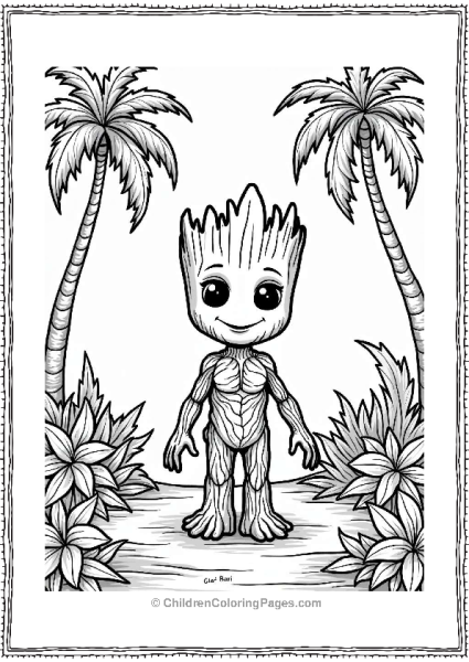 Groot In A Tropical Paradise Free PDF Printable