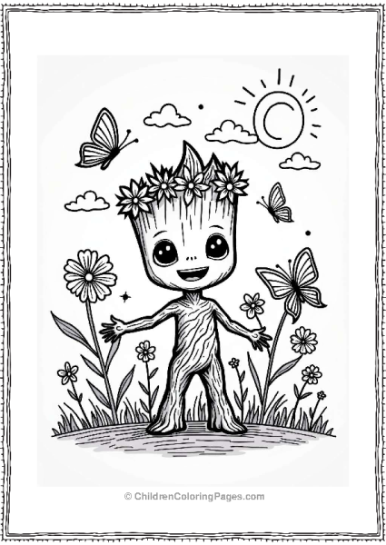 Groot In Blooming Spring Free PDF Printable