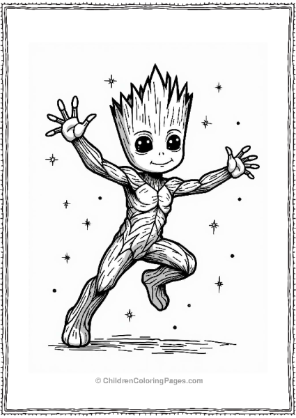 Groot Leaping Into Action Free PDF Printable