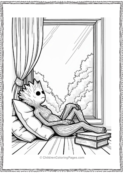 Groot Lounging By The Window Free PDF Printable