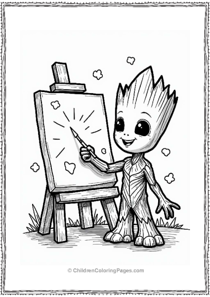 Groot Painting A Canvas Free PDF Printable