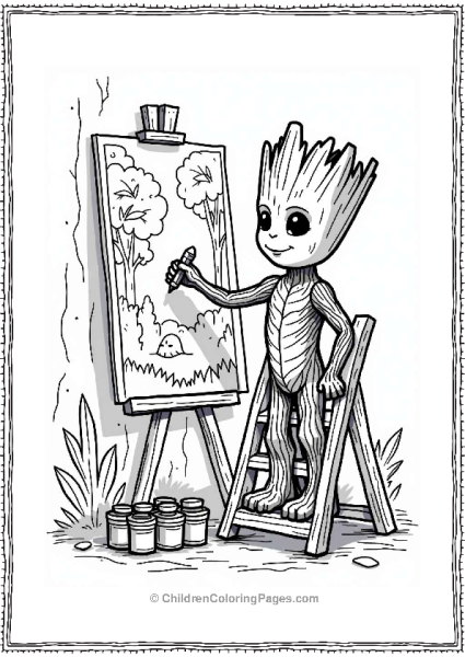 Groot Painting A Mural Free PDF Printable