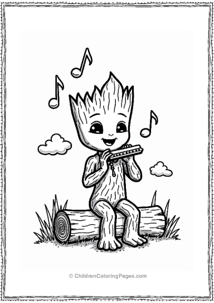 Groot Playing A Harmonica Free PDF Printable