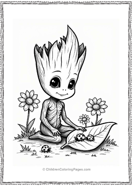 Groot Playing With Ladybugs Free PDF Printable