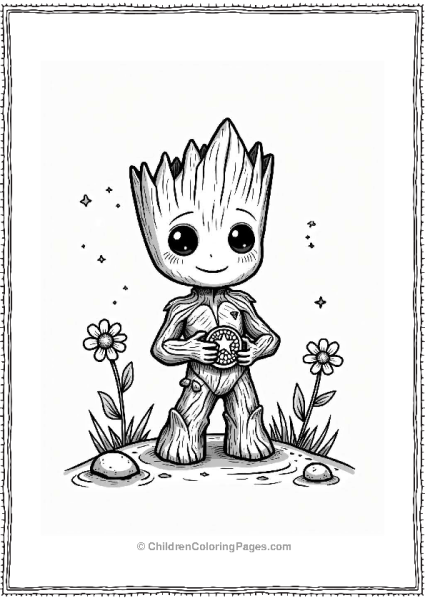 Groot Playing With A Lost Artifact Free PDF Printable