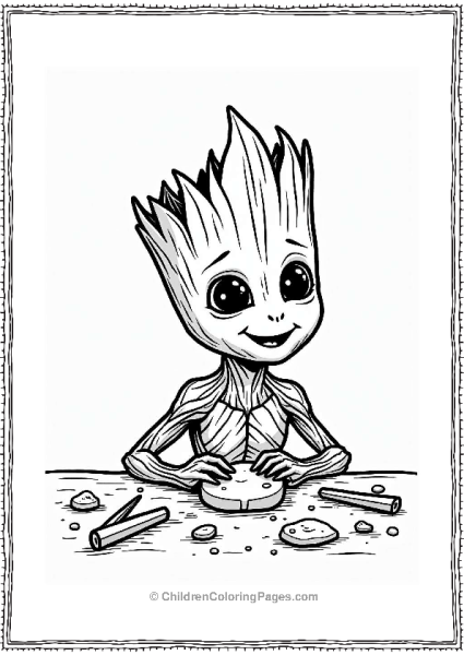 Groot Sculpting A Flower With Clay Free PDF Printable