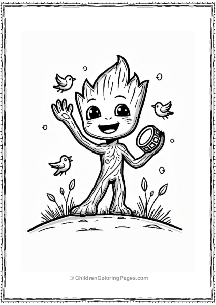 Groot Shaking A Tambourine Free PDF Printable