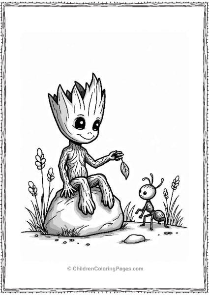 Groot Watching An Ant Free PDF Printable