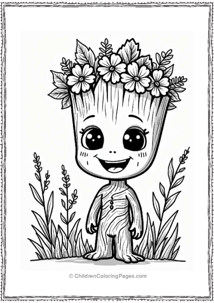 Groot With A Flower Crown Free PDF Printable