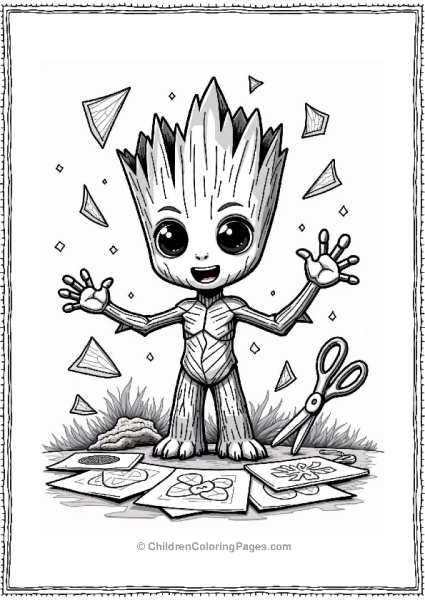 Groot With Colorful Paper Crafts Free PDF Printable