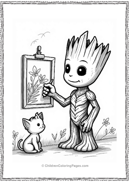 Groot’s Art Show With Adoring Creatures Free PDF Printable