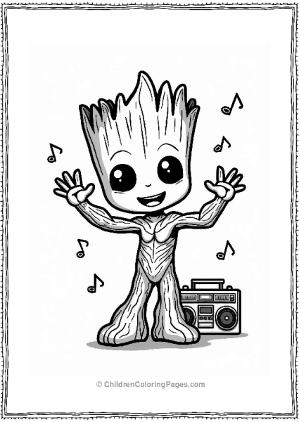 Groot’s Hip Hop Moves With Boombox Free PDF Printable