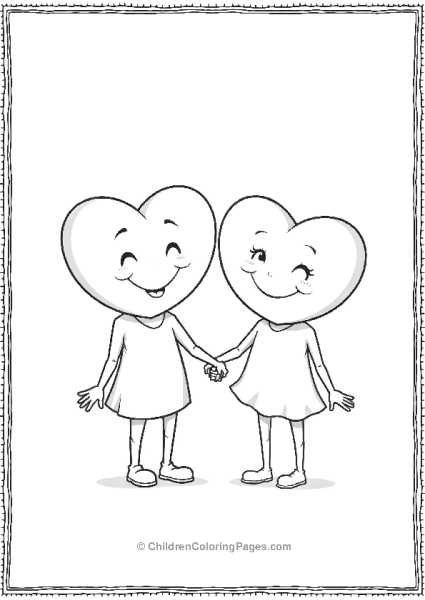 Group Of Smilling Hearts Free PDF Printable