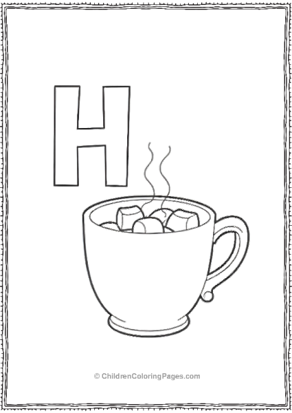 H With A Cup Of Hot Chocolate Free PDF Printable