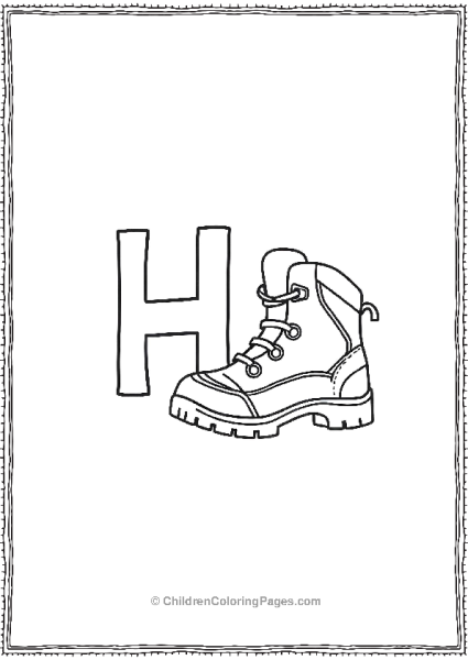 H With A Hiking Boot Free PDF Printable