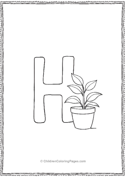 H With A Houseplant Free PDF Printable