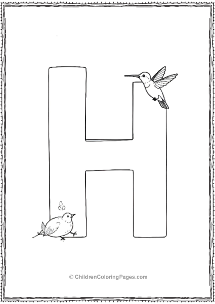 H With A Hummingbird Free PDF Printable