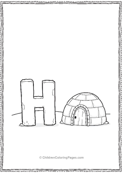 H With A Simple Igloo Scene Free PDF Printable