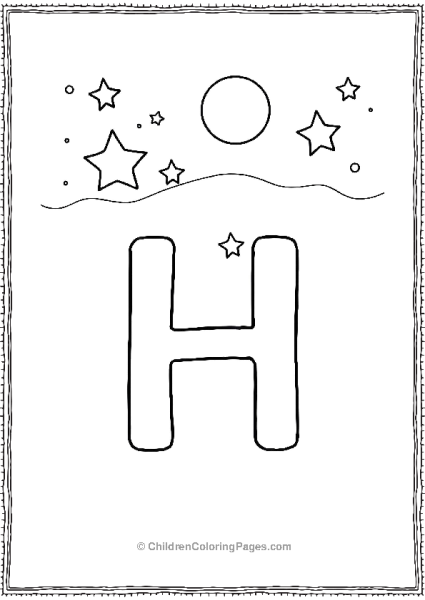 H With A Starry Night Sky Free PDF Printable