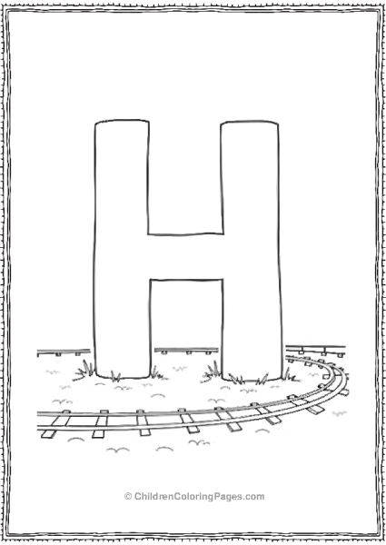 H With A Train Track Free PDF Printable