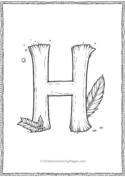 H With Floating Feathers Free PDF Printable