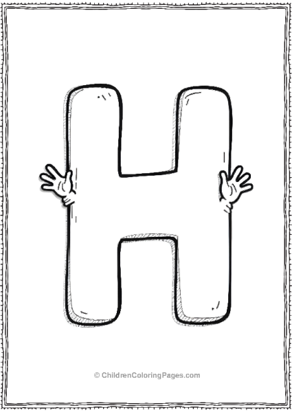 H With Hands Waving Free PDF Printable