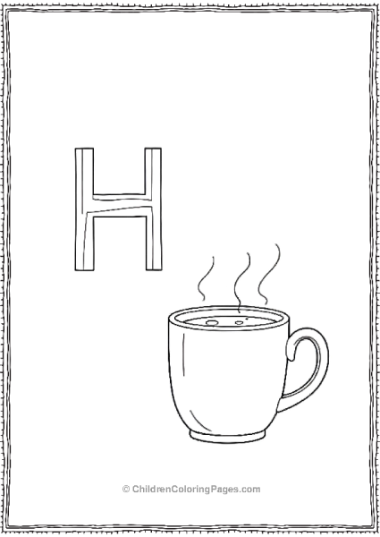 H With Hot Cocoa A Simple Mug Free PDF Printable