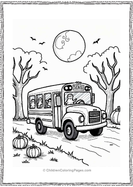 Halloween School Bus Free PDF Printable