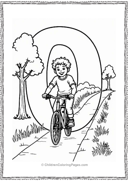 Happy Child Riding Bicycle Free PDF Printable