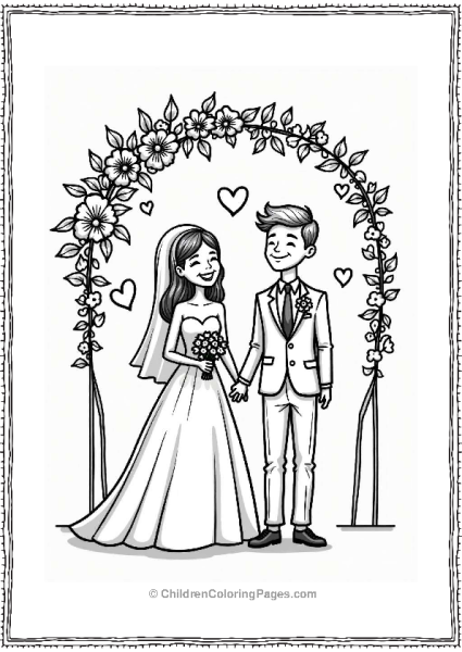 Happy Couple At A Wedding Free PDF Printable