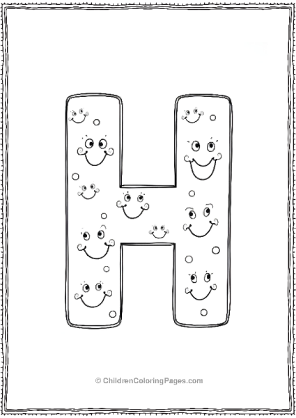 Happy Faces Playful Letter H Free PDF Printable