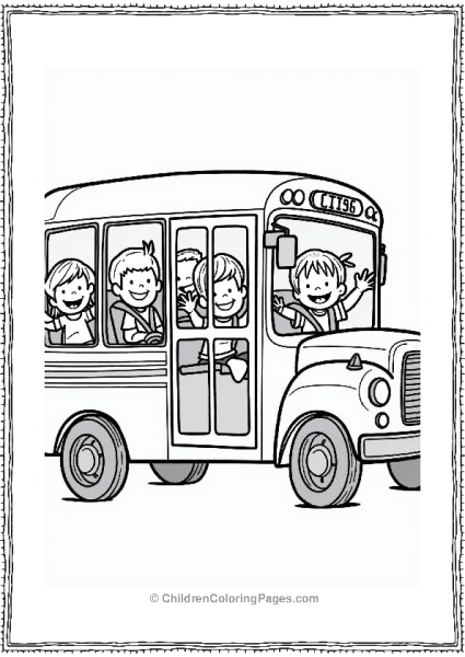 Happy Kids On The School Bus Free PDF Printable