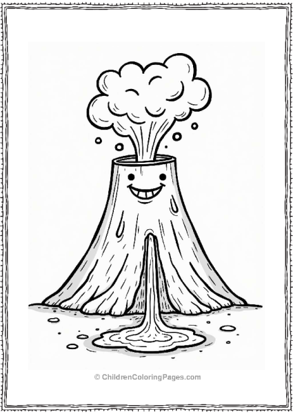 Happy Volcano Erupting Free PDF Printable