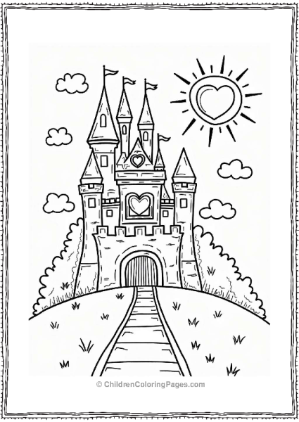 Heart Castle With Heart Shaped Windows Free PDF Printable