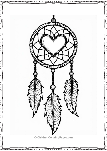 Heart Dreamcatcher Design Free PDF Printable