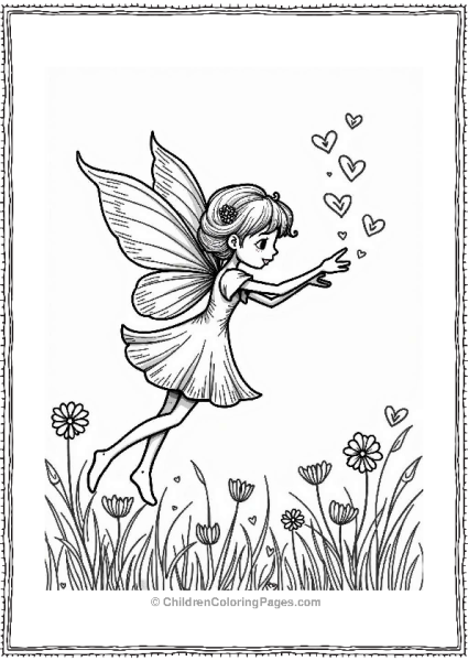 Heart Fairy With Heart Shaped Wings Free PDF Printable