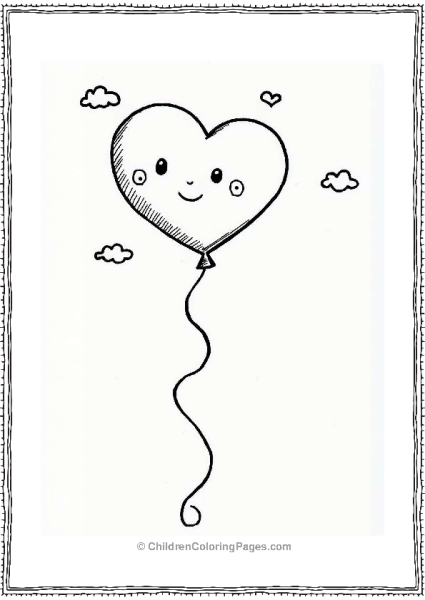 Heart Shaped Valentine’s Balloons In The Sky Free PDF Printable