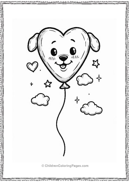 Heart Shaped Puppy Valentine’s Balloons Free PDF Printable