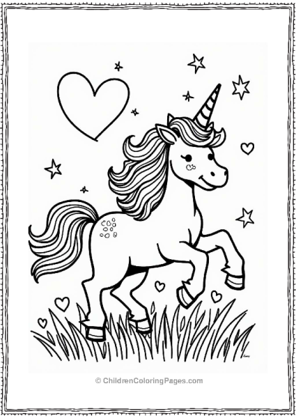 Heart Unicorn In A Field Of Stars Free PDF Printable