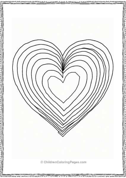 Heart With Concentric Ripple Circles Free PDF Printable