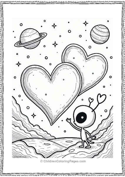 Hearts Floating In Outer Space Free PDF Printable