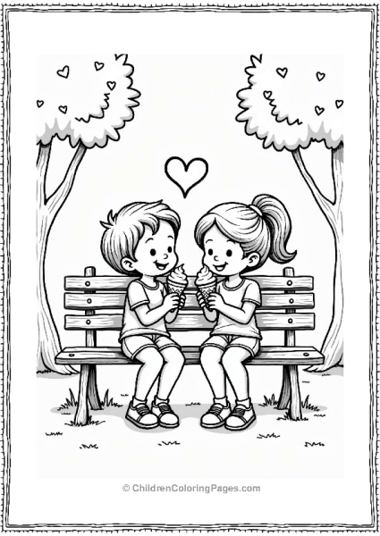 Heartwarming Friends Enjoying Ice Cream Free PDF Printable